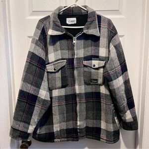 Vintage CODET Jacket Heavy Wool Hunting Plaid Canada Black Mackinaw Large Men